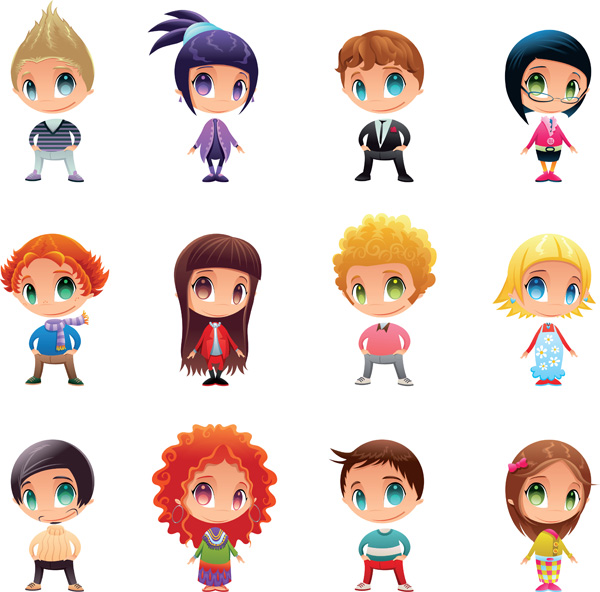 free vector Cute Vector Characters